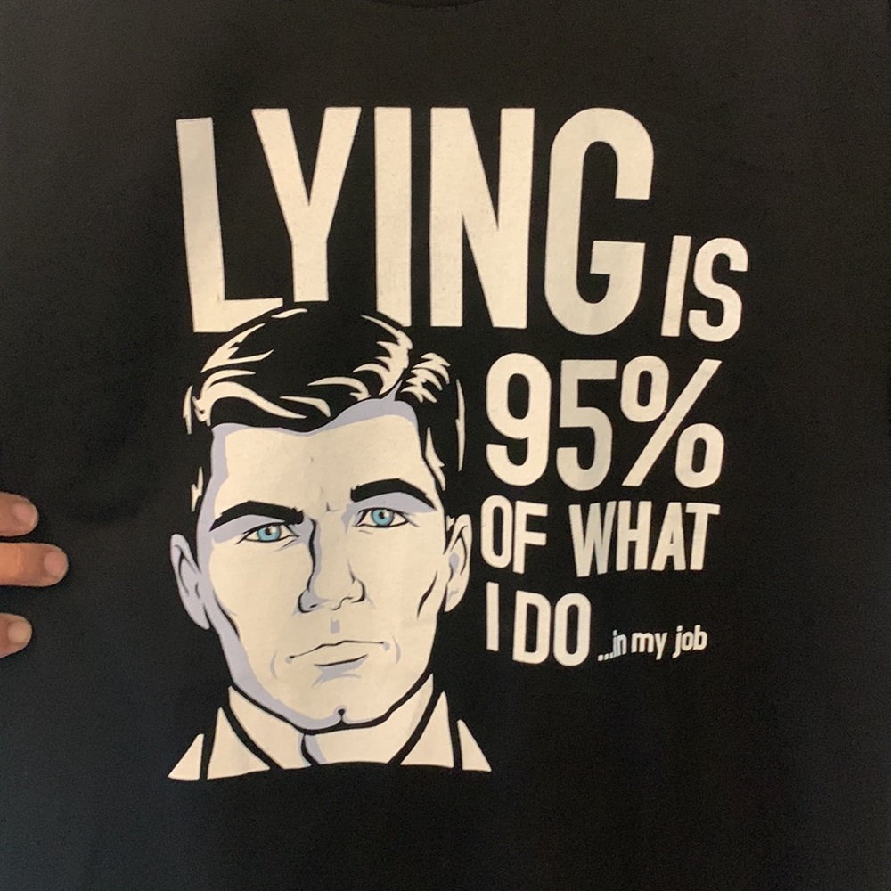 Archer funny t shirt measures size medium black